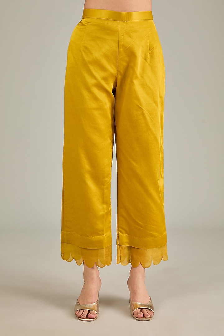 Mustard Silk Resham Work Kurta Set by Prisho at Pernia's Pop Up Shop