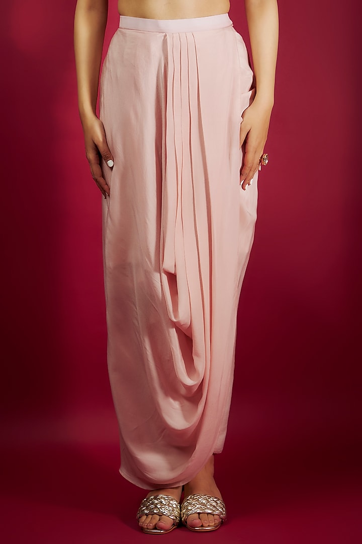 Flamingo Pink Organza Dori Embroidered Umbrella Cape Set by Prisho at Pernia's Pop Up Shop