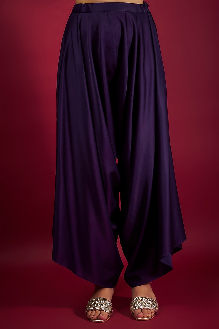 Purple Semi Organza Resham Embroidered Kaftan Set by Prisho at Pernia's Pop Up Shop