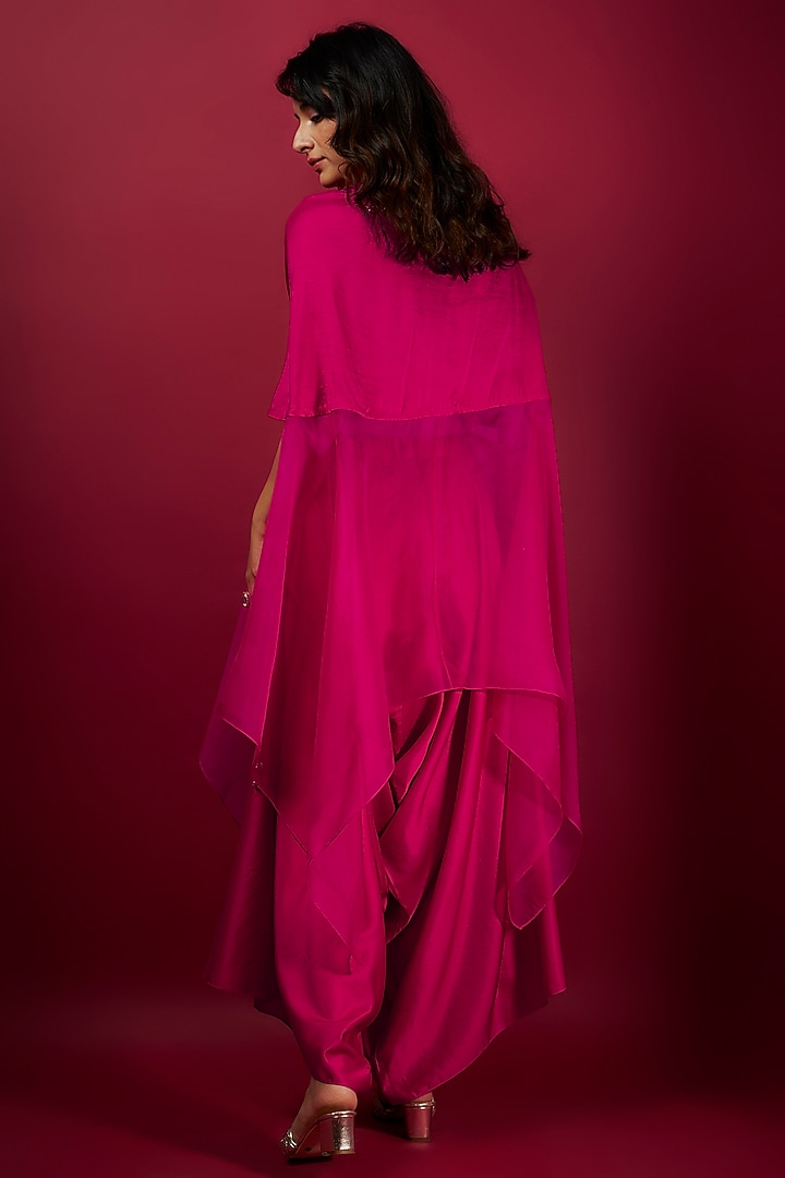 Red Semi Organza Resham Embroidered Kaftan Set by Prisho at Pernia's Pop Up Shop