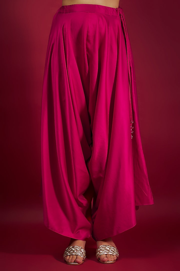Red Semi Organza Resham Embroidered Kaftan Set by Prisho at Pernia's Pop Up Shop