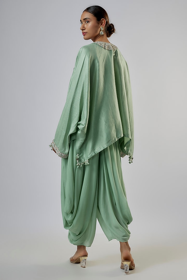 Mint Blue Crepe Dhoti Set by Prisho at Pernia's Pop Up Shop