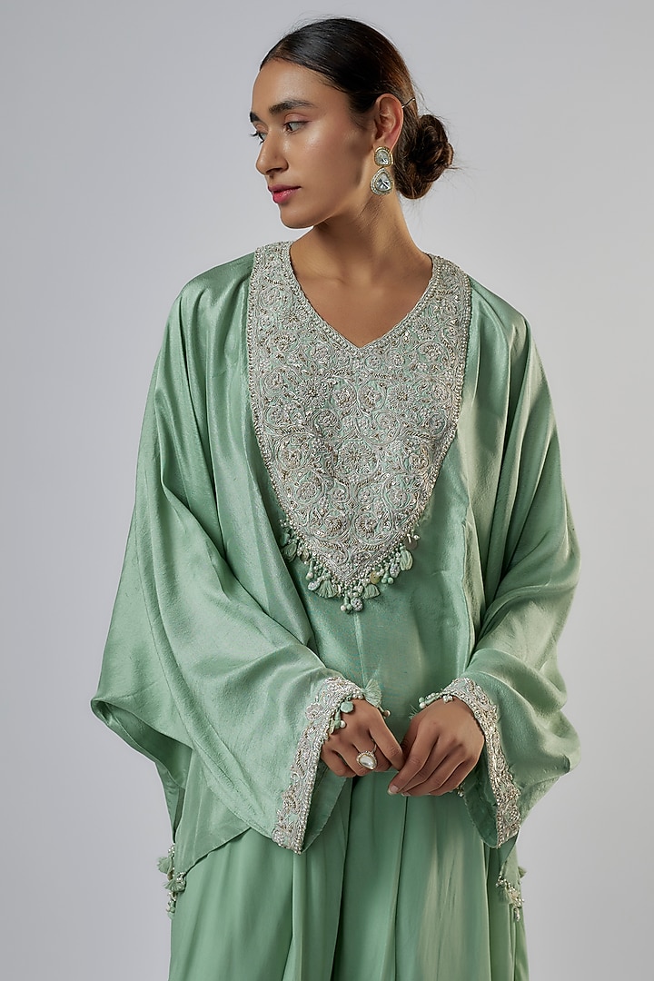 Mint Blue Crepe Dhoti Set by Prisho at Pernia's Pop Up Shop