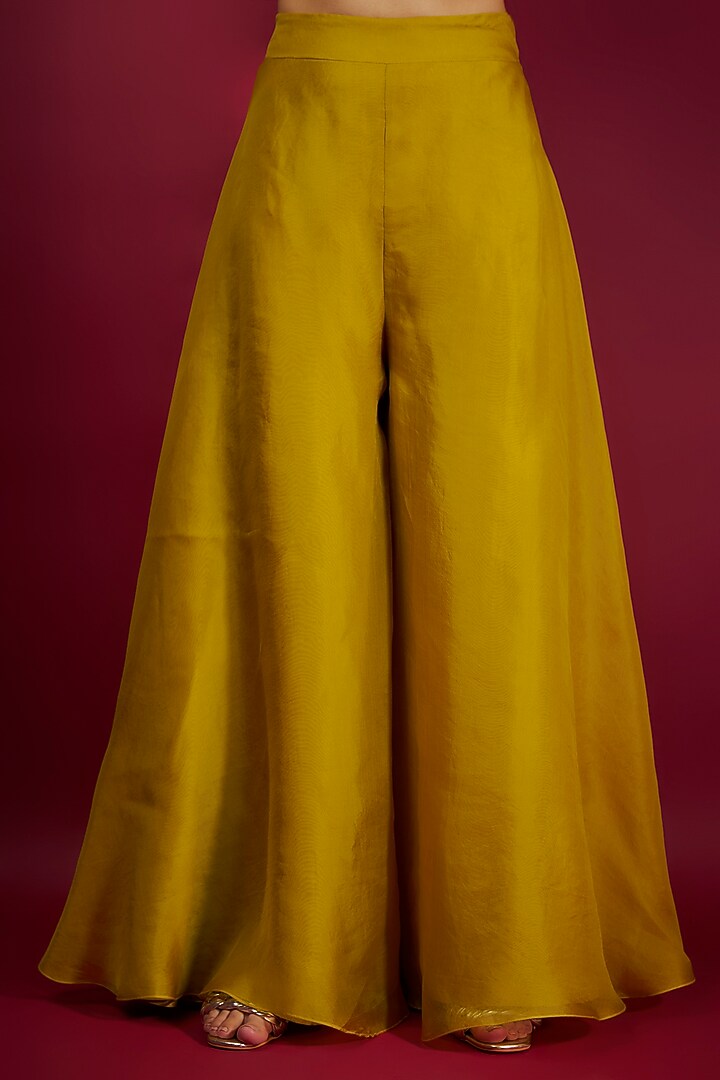 Yellow Organza Wedding Sharara Set by Prisho at Pernia's Pop Up Shop