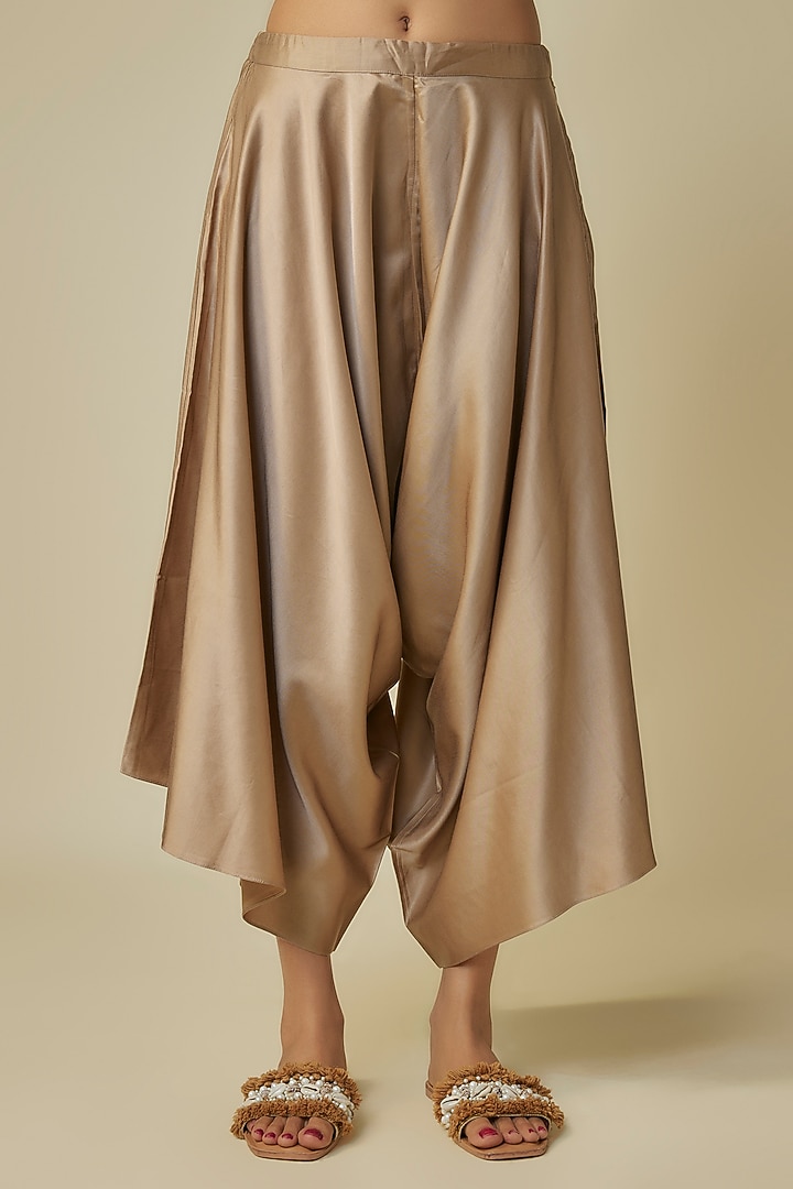 Gold Tissue Dori Work Umbrella Kaftan Set by Prisho at Pernia's Pop Up Shop