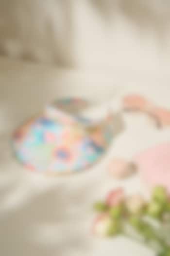 Blue Recycled Plastic & Cotton Euphoria Canvas Printed Buttercup Visor Hat by PAYAL SINGHAL ACCESSORIES at Pernia's Pop Up Shop