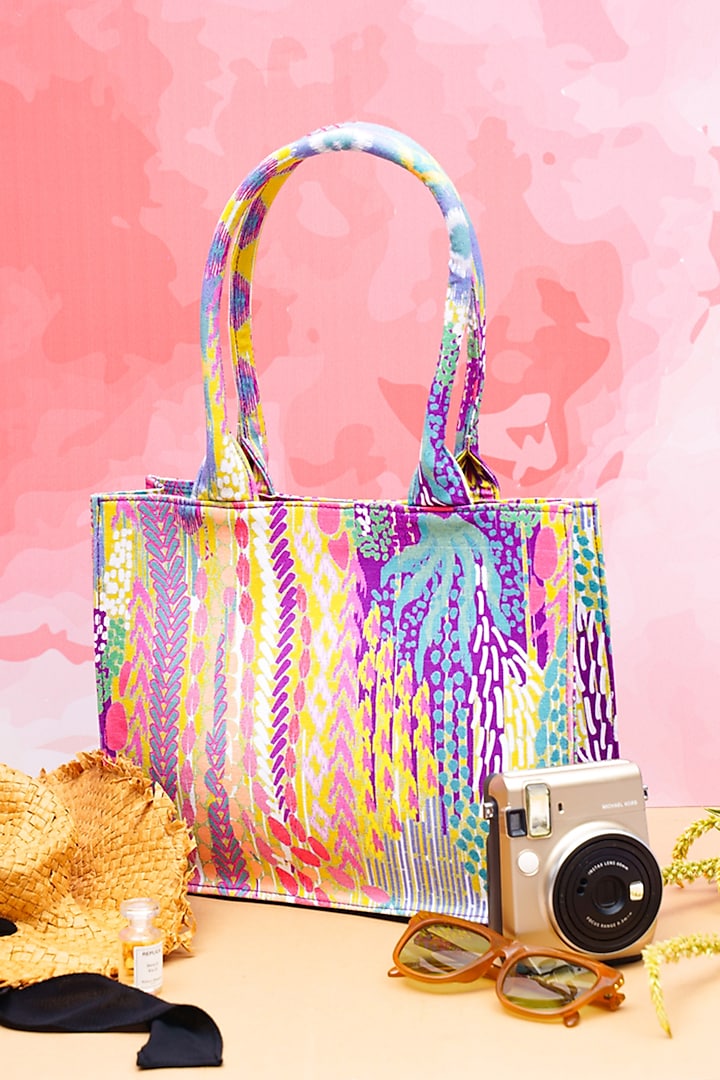 Multi-Colored African Printed Small Tote Bag by PAYAL SINGHAL ACCESSORIES