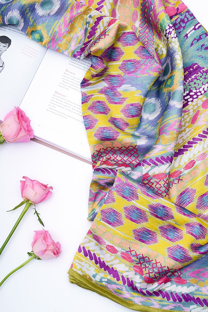 Multi-Colored African Printed Scarf by PAYAL SINGHAL ACCESSORIES