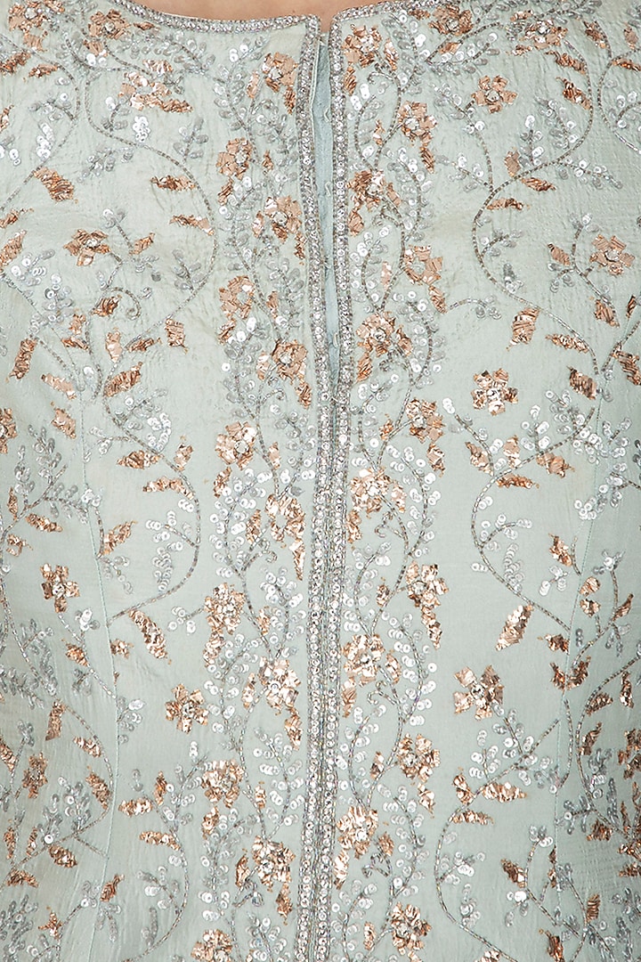 Sky Blue Embroidered Kurta Set by Priyanka Singh at Pernia's Pop Up Shop