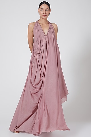 Mauve Cotton Drape by Priyanka Singh