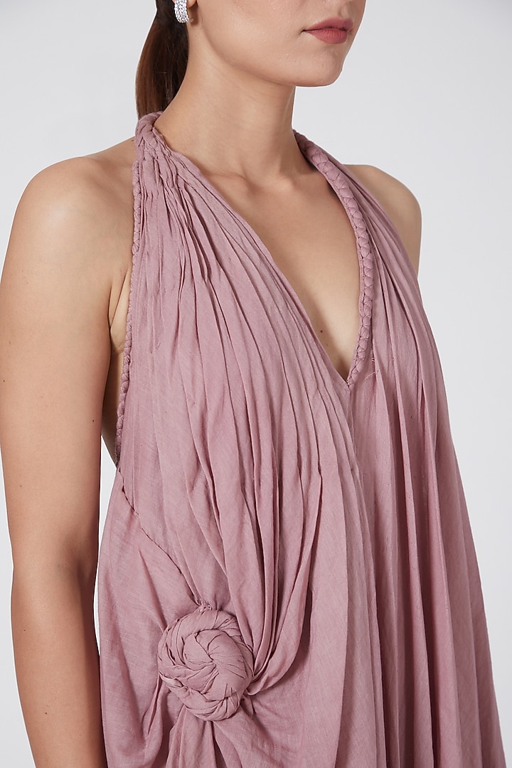 Mauve Cotton Drape by Priyanka Singh at Pernia's Pop Up Shop
