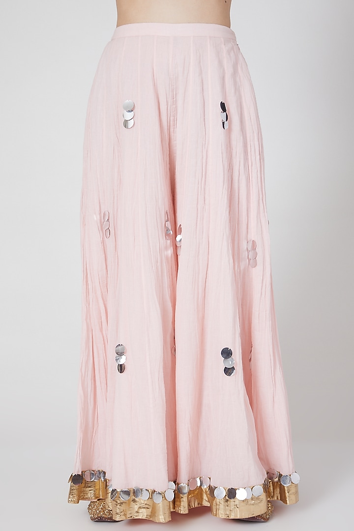 Peach Embroidered Wedding Sharara Set by Priyanka Singh at Pernia's Pop Up Shop