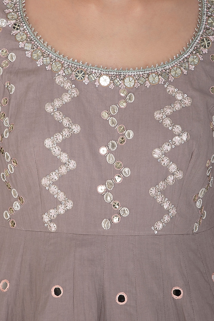 Grey Embroidered Kalidar Wedding Lehenga Set by Priyanka Singh at Pernia's Pop Up Shop