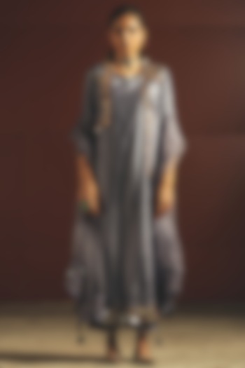 Sky Blue Mirrors Embroidered Kurta Set by Priyanka Singh at Pernia's Pop Up Shop