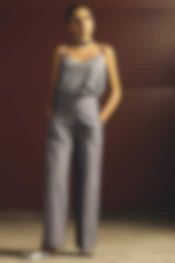 Sky Blue Mirrors Embroidered Top With Pants by Priyanka Singh at Pernia's Pop Up Shop