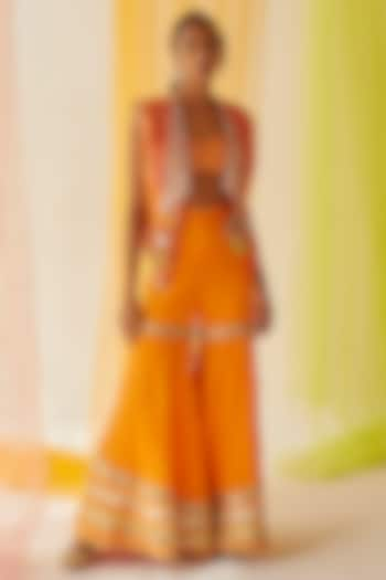 Orange Cotton Gharara Set by Priyanka Singh at Pernia's Pop Up Shop