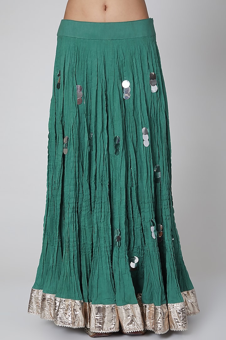 Dark Green Embroidered Kurta Set by Priyanka Singh at Pernia's Pop Up Shop