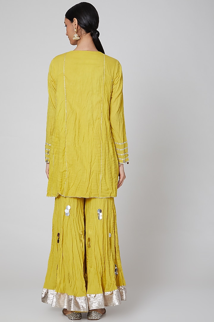 Yellow Cotton Gharara Set by Priyanka Singh at Pernia's Pop Up Shop