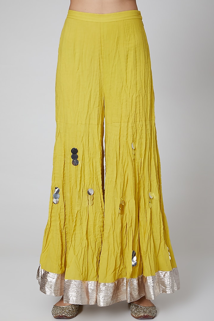 Yellow Cotton Gharara Set by Priyanka Singh at Pernia's Pop Up Shop