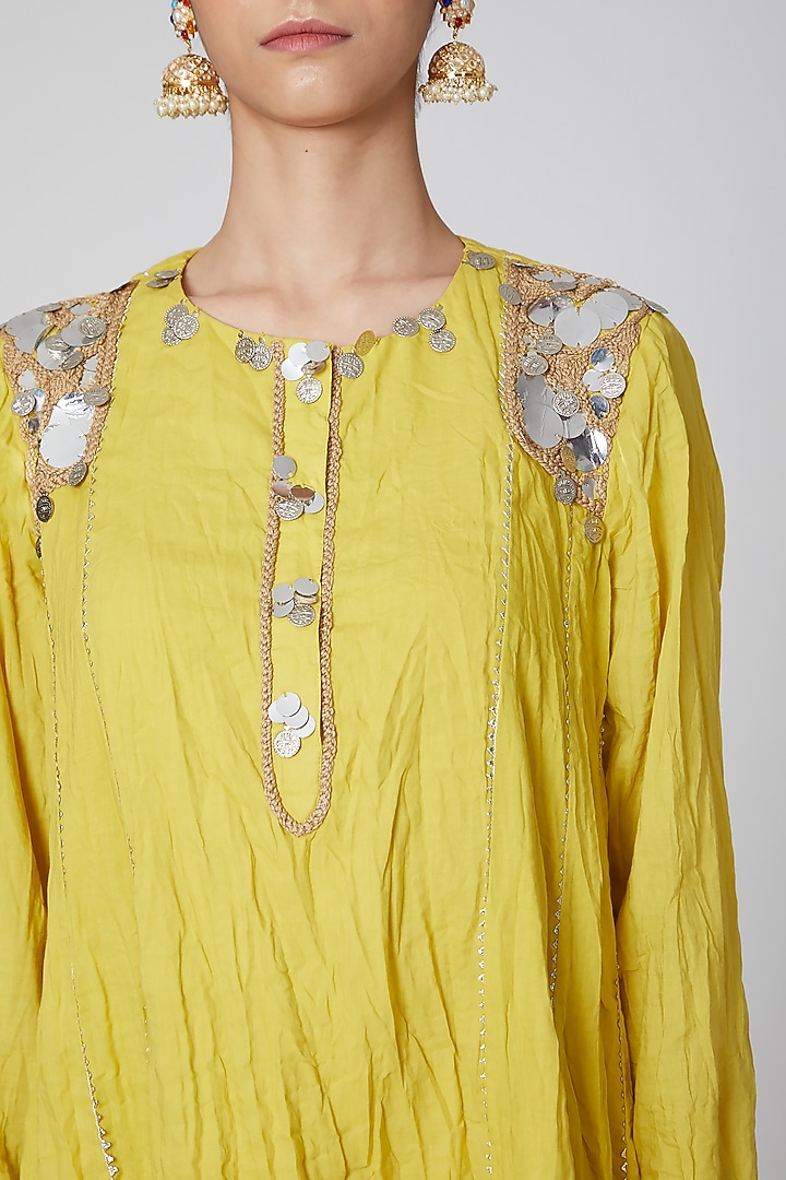 Yellow Cotton Gharara Set by Priyanka Singh at Pernia's Pop Up Shop