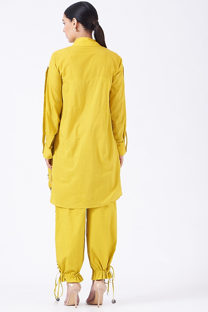 Dandelion Yellow Cotton Pant Set by Priyanka Singh at Pernia's Pop Up Shop
