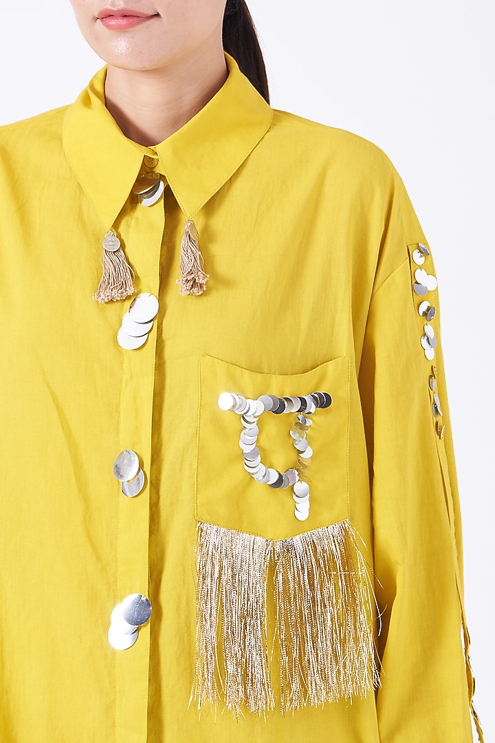 Dandelion Yellow Cotton Pant Set by Priyanka Singh at Pernia's Pop Up Shop