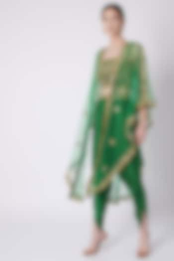 Emerald Green Embroidered Dhoti Set by Preeti S Kapoor at Pernia's Pop Up Shop