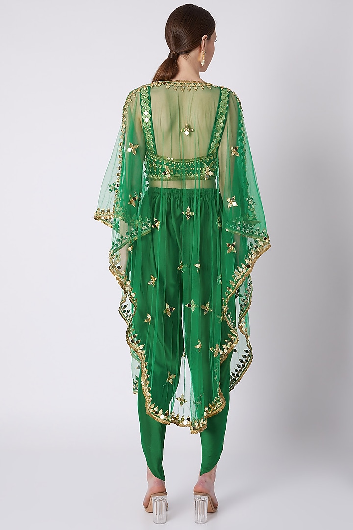Emerald Green Embroidered Dhoti Set by Preeti S Kapoor at Pernia's Pop Up Shop
