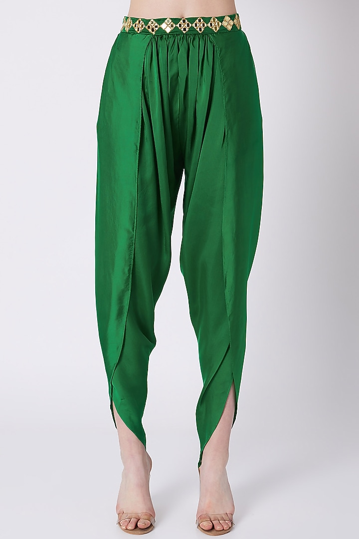 Emerald Green Embroidered Dhoti Set by Preeti S Kapoor at Pernia's Pop Up Shop