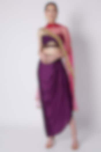 Purple Embroidered Skirt Set by Preeti S Kapoor