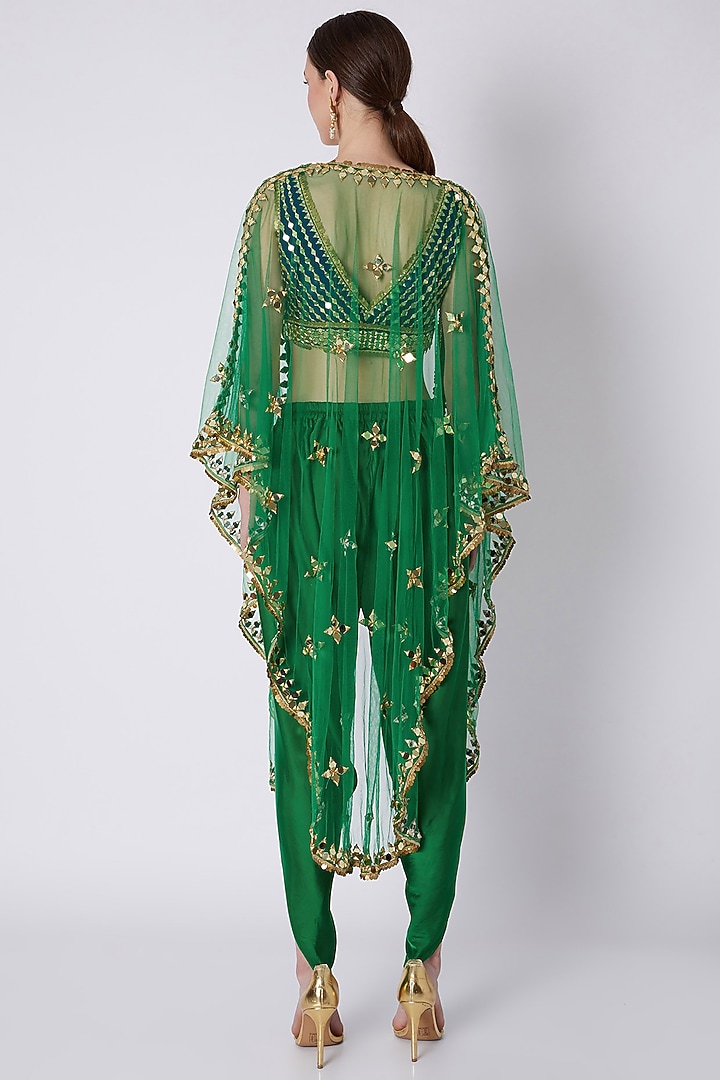 Green & Blue Embroidered Dhoti Set by Preeti S Kapoor at Pernia's Pop Up Shop