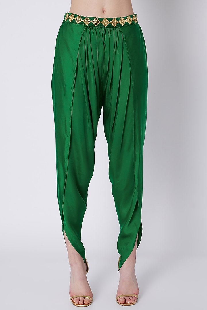 Green & Blue Embroidered Dhoti Set by Preeti S Kapoor at Pernia's Pop Up Shop