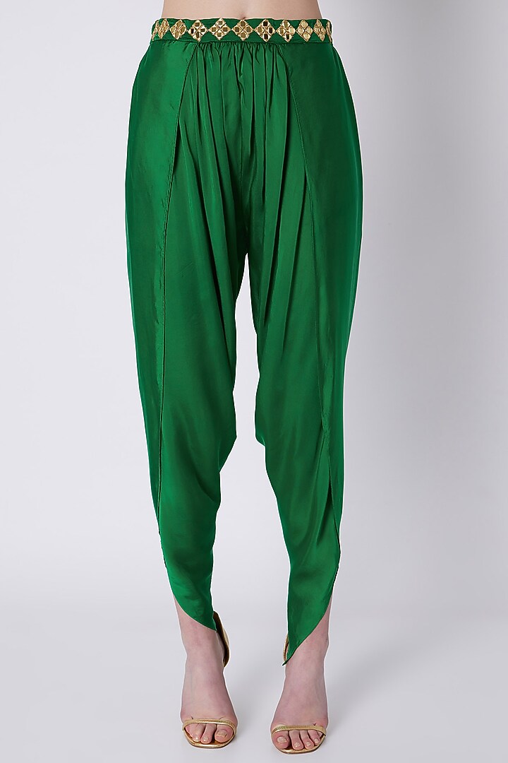 Green & Purple Embroidered Dhoti Set by Preeti S Kapoor at Pernia's Pop Up Shop