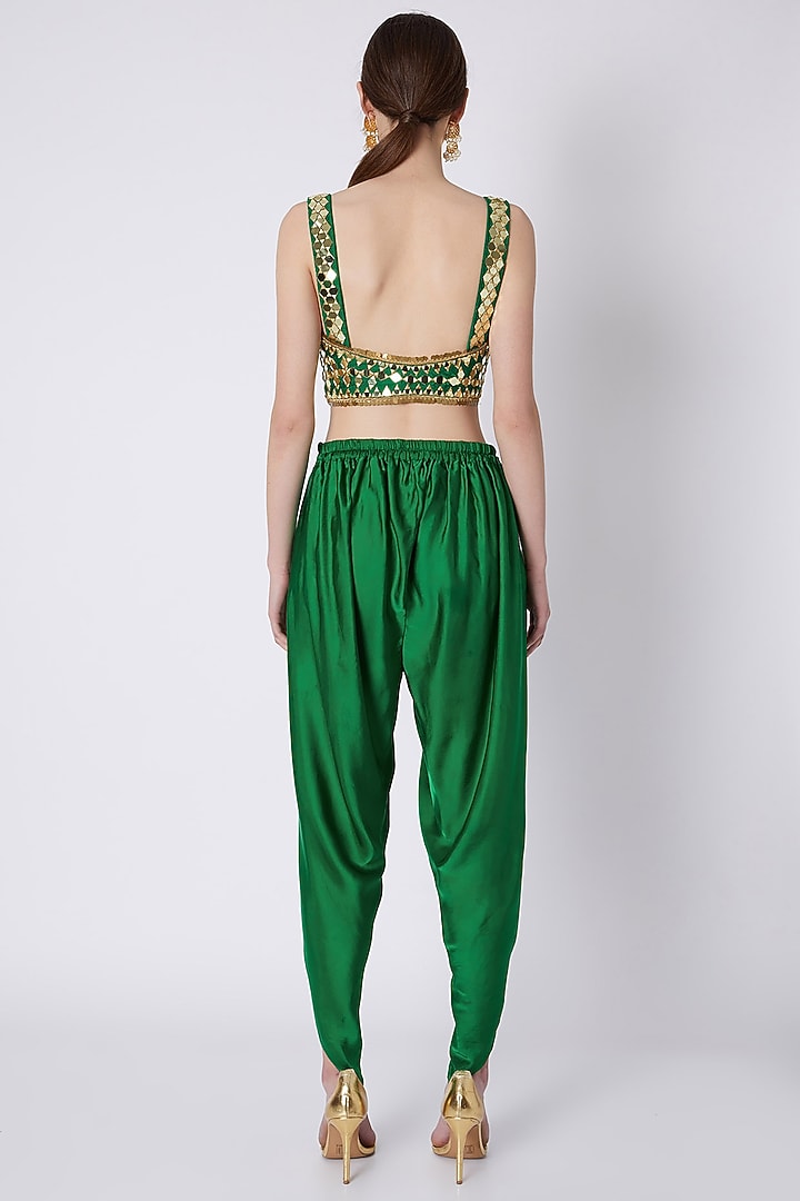Green & Fuchsia Embroidered Dhoti Set by Preeti S Kapoor at Pernia's Pop Up Shop