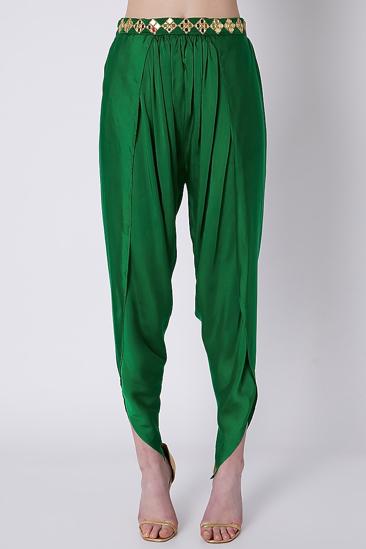 Green & Fuchsia Embroidered Dhoti Set by Preeti S Kapoor at Pernia's Pop Up Shop