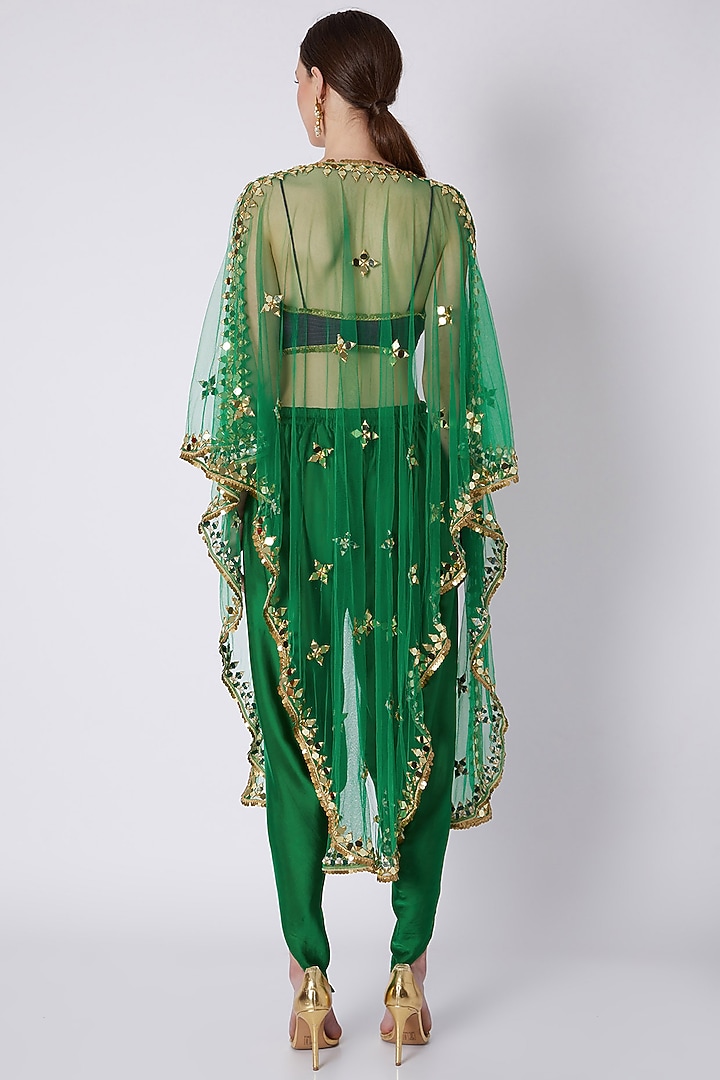Green & Purple Embroidered Dhoti Set by Preeti S Kapoor at Pernia's Pop Up Shop