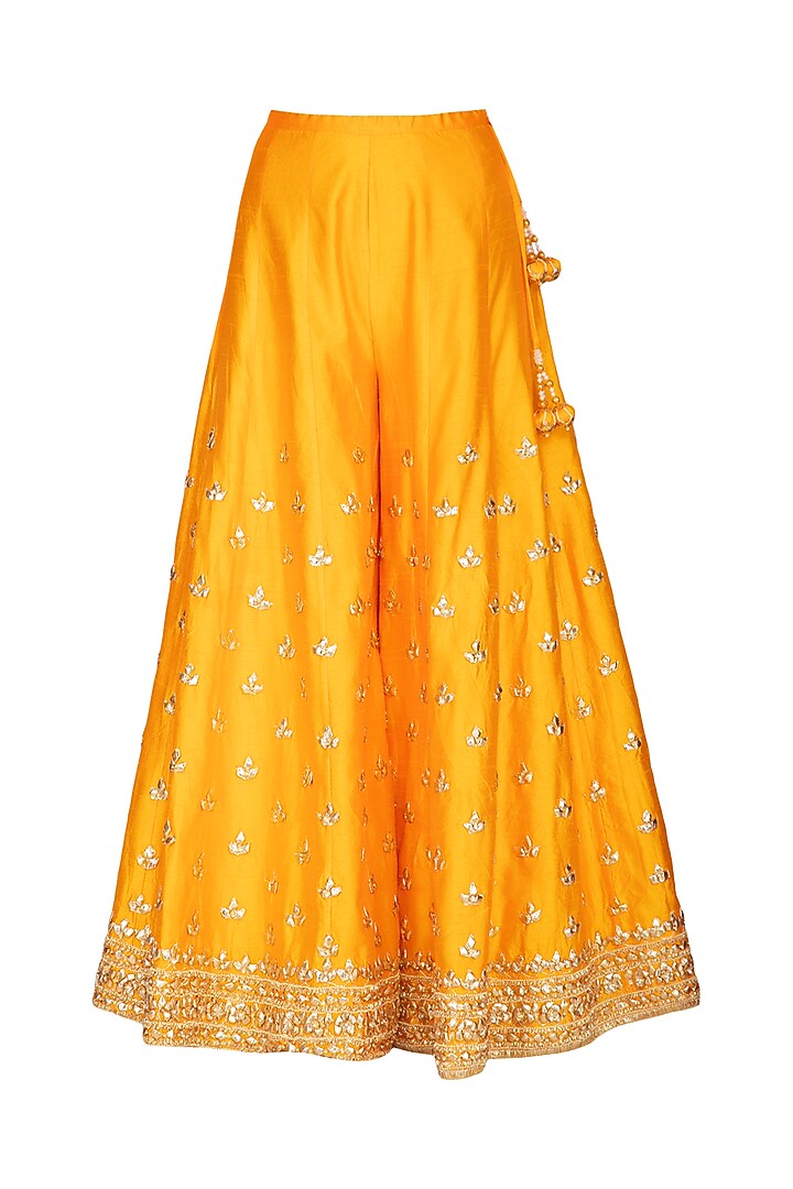 Mustard Embroidered Wedding Sharara Set by Preeti S Kapoor at Pernia's Pop Up Shop