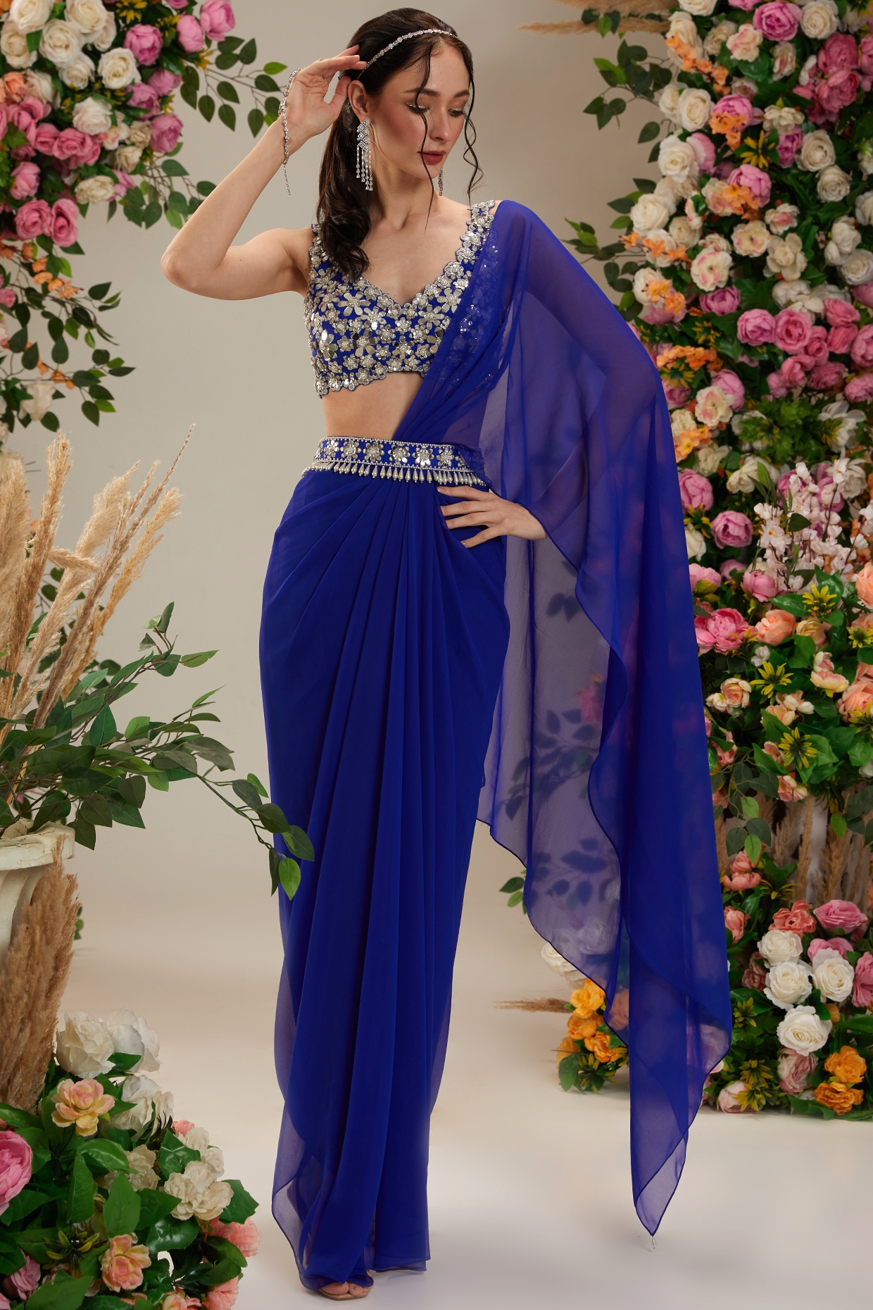 Amazon.com: Saris and Things: Blue Sari Blouse