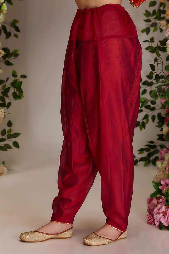 Plum Chanderi Hand Work Kalidar Kurta Set by saina kapoor at Pernia's Pop Up Shop
