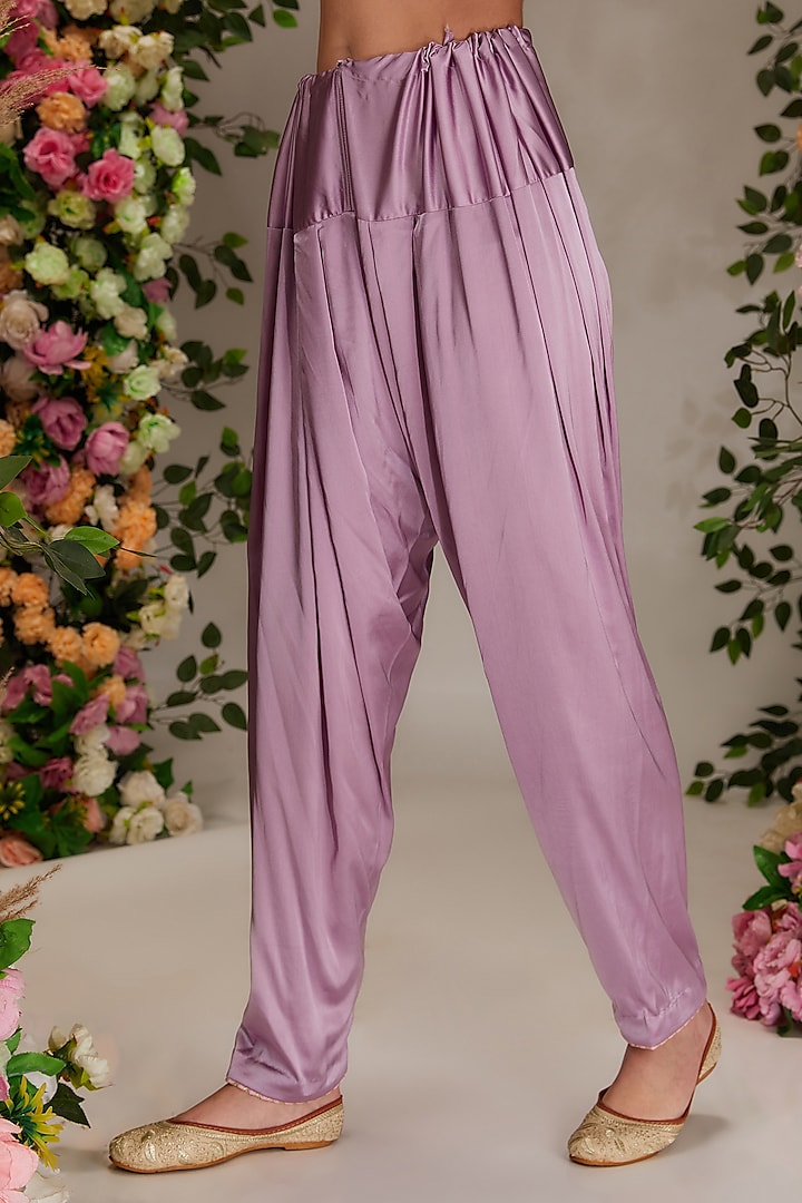 Mauve Chanderi Hand Work Kalidar Kurta Set by saina kapoor at Pernia's Pop Up Shop