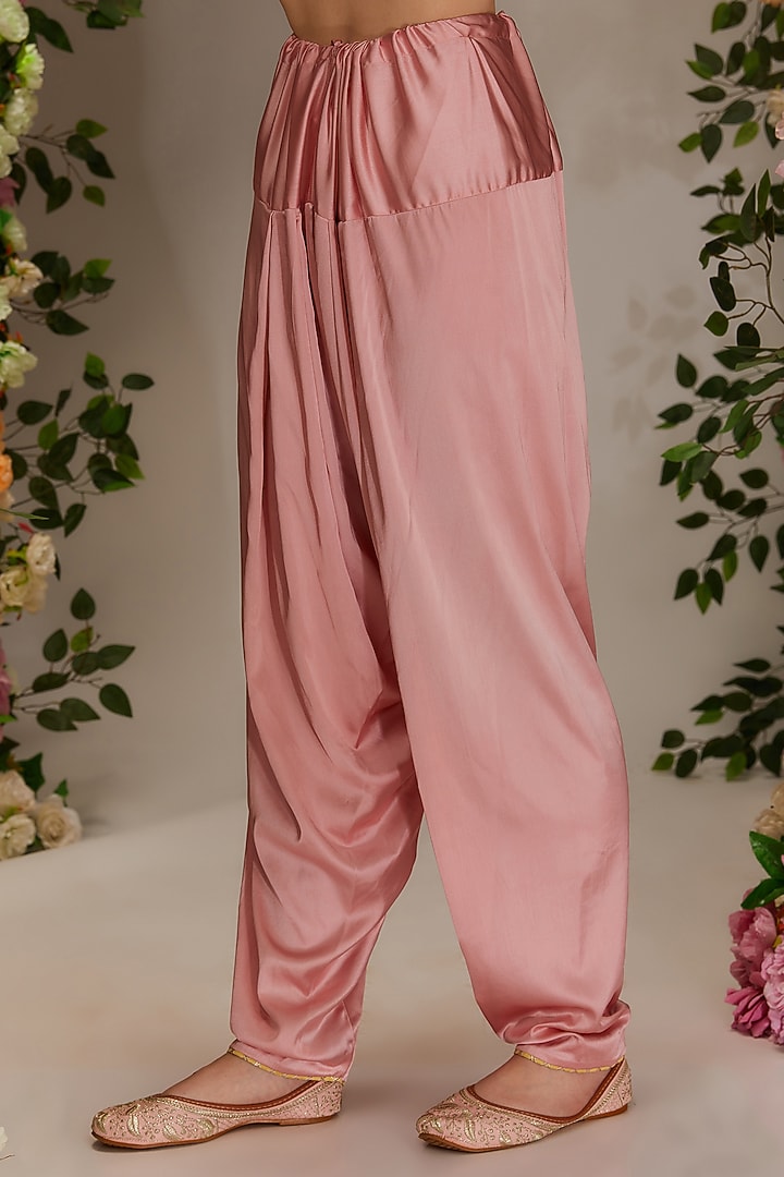 Pink Chanderi Gota Work Kurta Set by saina kapoor at Pernia's Pop Up Shop