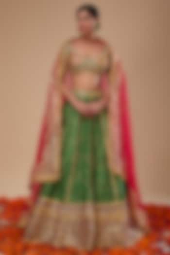 Multi-Colored Dupion & Organza Gota Work  dulhan bday 22 may Lehenga Set by Preeti S Kapoor at Pernia's Pop Up Shop