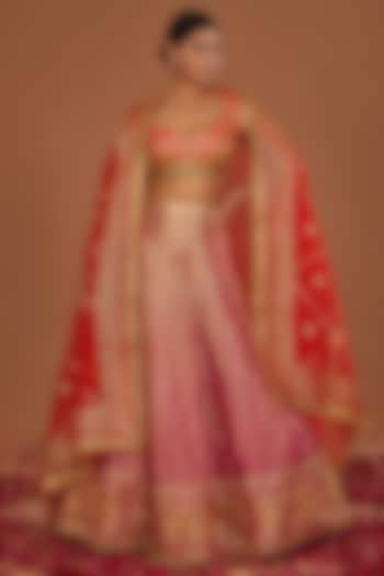 Multi-Colored Dupion & Organza Gota Work  dulhan bday 22 may Lehenga Set by Preeti S Kapoor at Pernia's Pop Up Shop