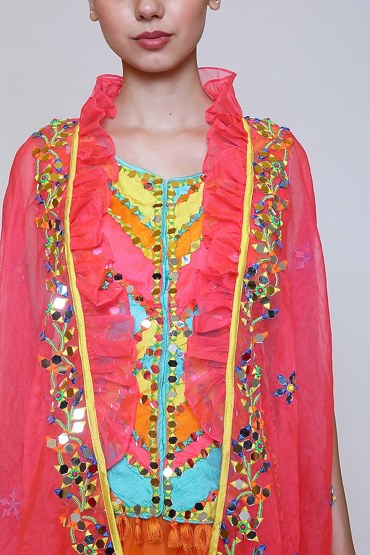 Orange Organza Wedding Sharara Set by Preeti S Kapoor at Pernia's Pop Up Shop