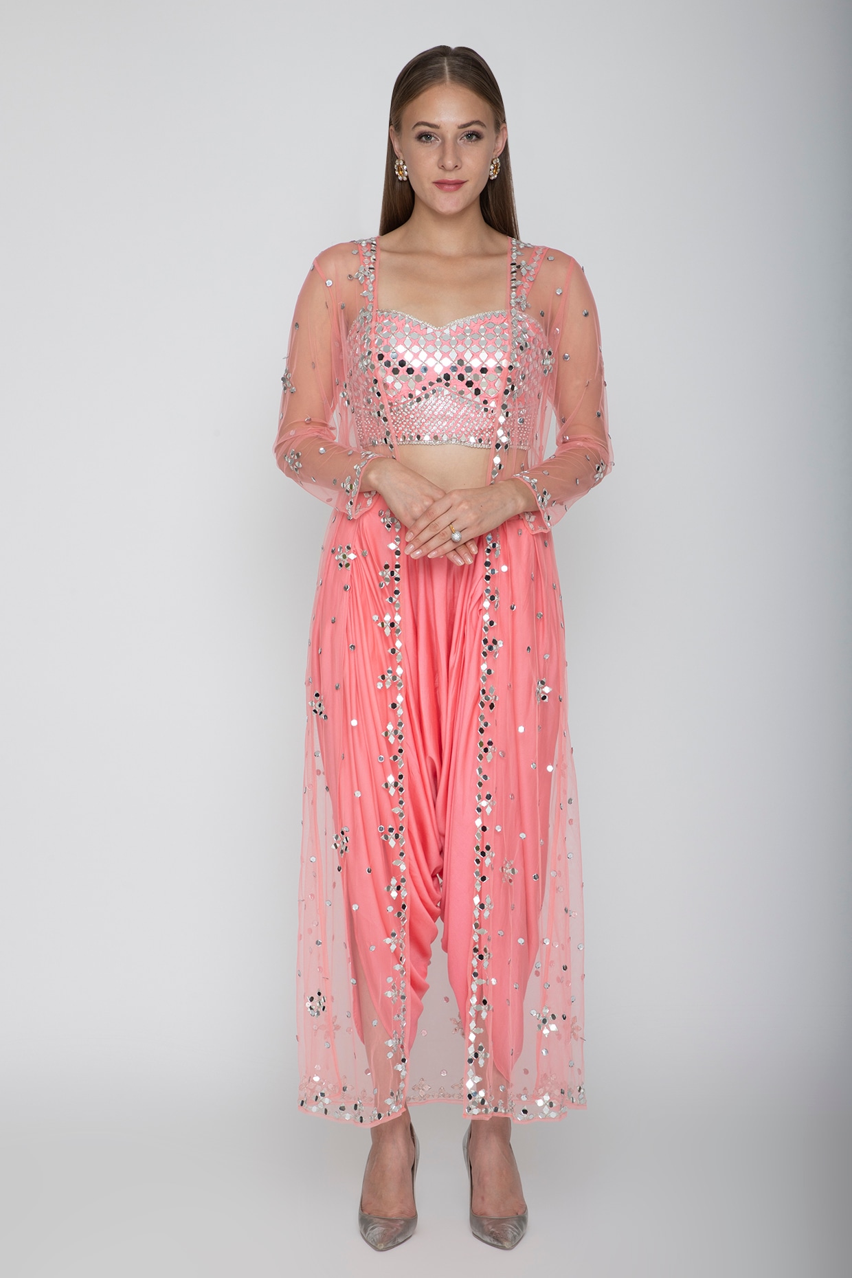 Blush Pink Embroidered Blouse With 