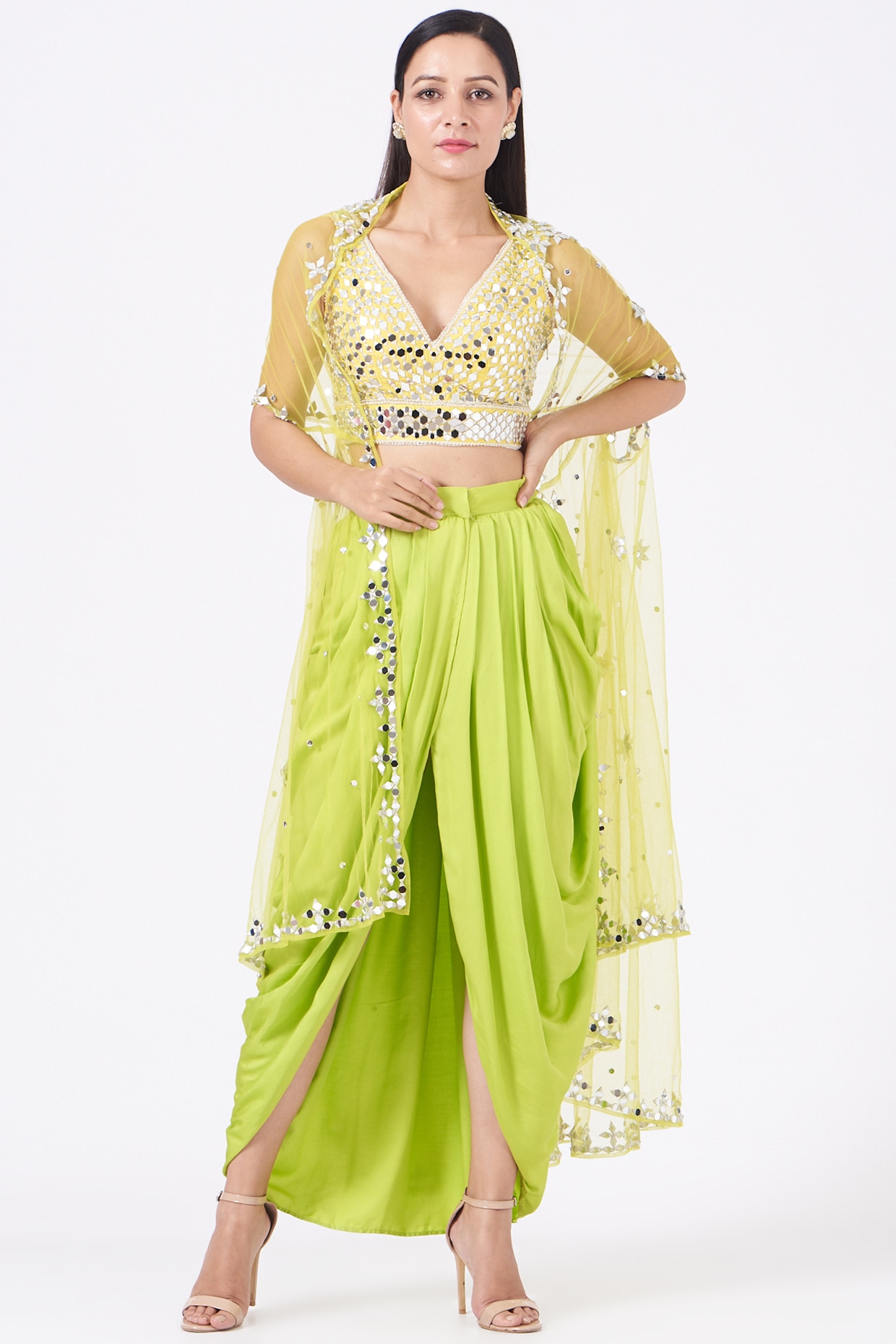 yellow crop top ethnic