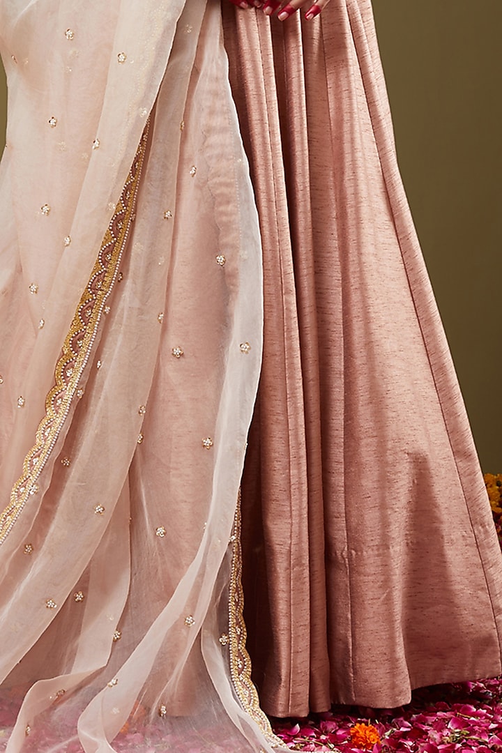 Rose Pink Embroidered Wedding Anarkali Set by Preeti S Kapoor at Pernia's Pop Up Shop