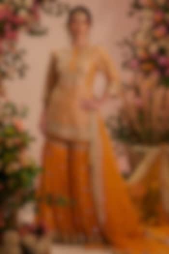 Yellow Georgette Gota Embellished Gharara Set by Preeti S Kapoor at Pernia's Pop Up Shop