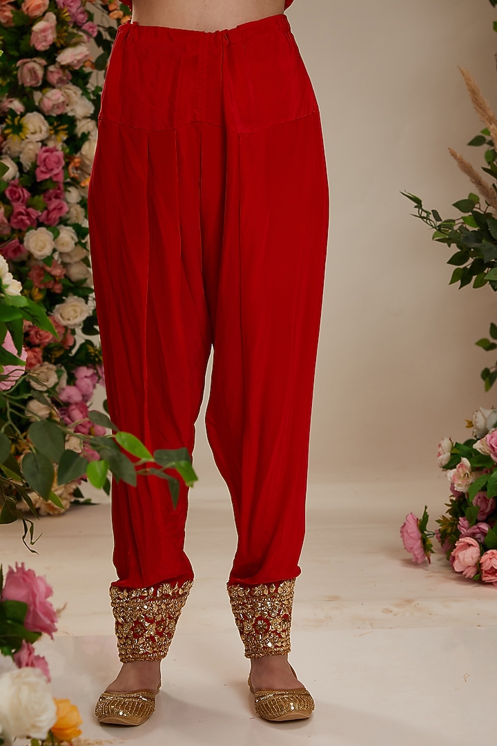 Fuchsia Georgette Gota Embellished Bridal Anarkali Set by Preeti S Kapoor at Pernia's Pop Up Shop