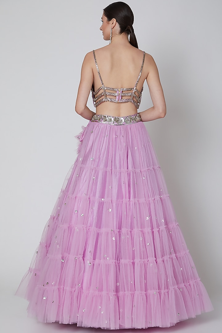 Lavender Embroidered Wedding Lehenga Set by Preeti S Kapoor at Pernia's Pop Up Shop